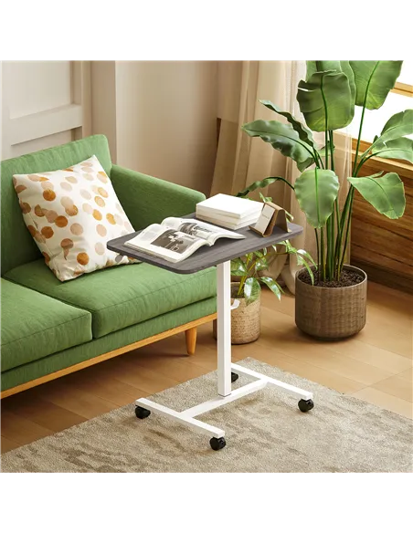 HOMCOM 75-115cm Manual Adjustable Sit-To-Stand Desk - White/Grey