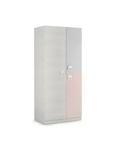 Carlos Grey And Pink 3 Door Slim Narrow Wardrobe, 3262