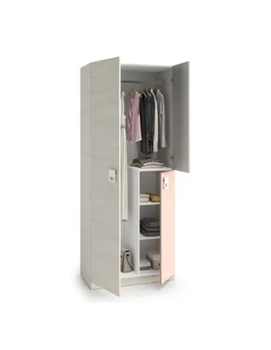 Carlos Grey And Pink 3 Door Slim Narrow Wardrobe, 3262