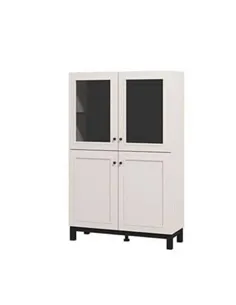 Cassio Cashmere Taupe Panelled Low Showcase Display Cabinet, 3449