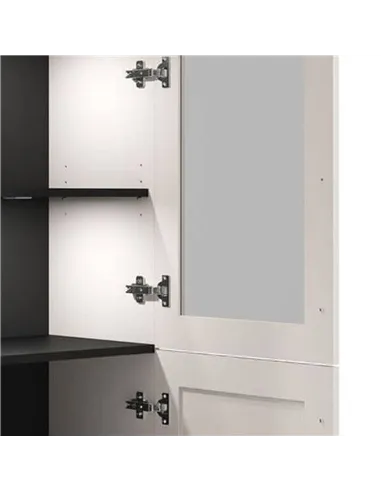 Cassio Cashmere Taupe Panelled Low Showcase Display Cabinet, 3449