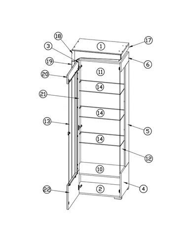 Cadillac Oak Effect And White Gloss LEFT Display Cabinet with LED Lights, 3172
