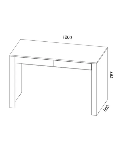 Cadillac Oak Effect and White Gloss Computer Desk, 3176