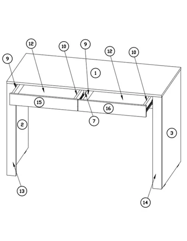 Cadillac Oak Effect and White Gloss Computer Desk, 3176