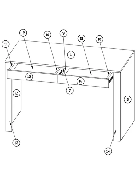 Cadillac Oak Effect and White Gloss Computer Desk, 3176