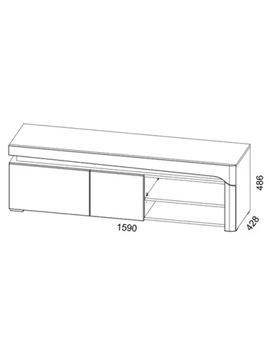 Cadillac Oak Effect And White Gloss TV Unit With Lights, 3180