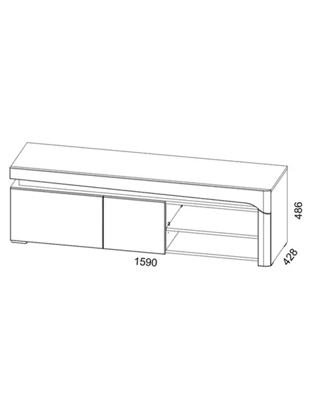 Cadillac Oak Effect And White Gloss TV Unit With Lights, 3180
