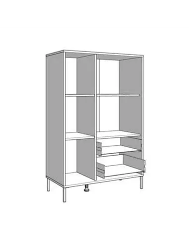 Clifton Slatted Artisan Oak Effect Black Low Display Cabinet, 3444