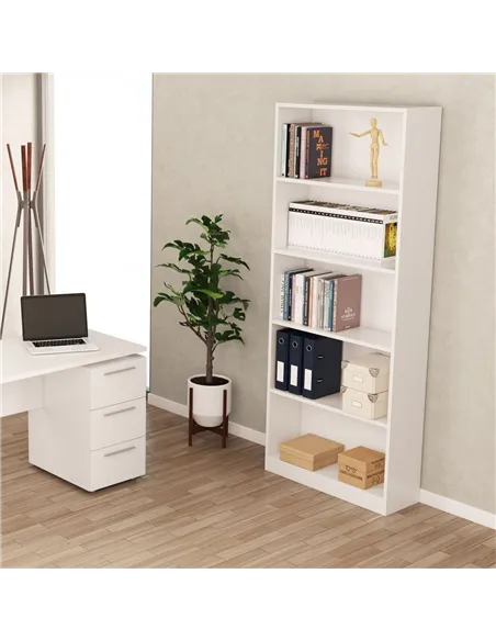 Cordoba Large Artic White Bookcase Bookshelf, 3291