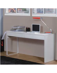 Cuba White Gloss Desk With Drawers, 2489 2