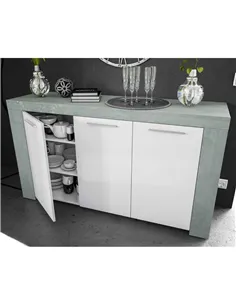 Curro White Gloss and Grey Sideboard, 2904 2