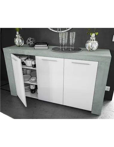 Curro White Gloss and Grey Sideboard, 2904