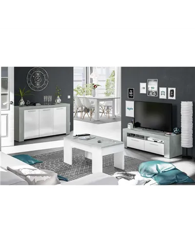 Curro White Gloss and Grey Sideboard, 2904