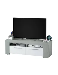 Curro White Gloss and Grey TV Cabinet Entertainment Unit, 2905
