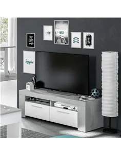 Curro White Gloss and Grey TV Cabinet Entertainment Unit, 2905 2
