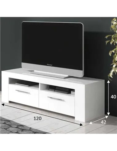 Curro Artic White TV Cabinet Entertainment Unit, 2559