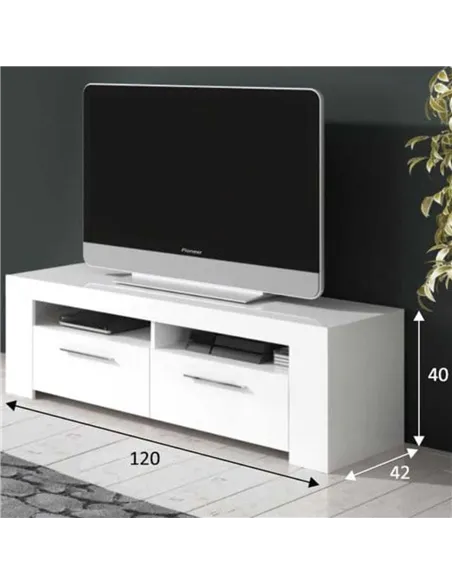 Curro Artic White TV Cabinet Entertainment Unit, 2559