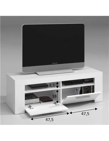 Curro Artic White TV Cabinet Entertainment Unit, 2559