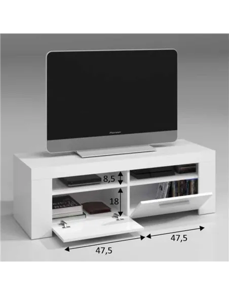Curro Artic White TV Cabinet Entertainment Unit, 2559