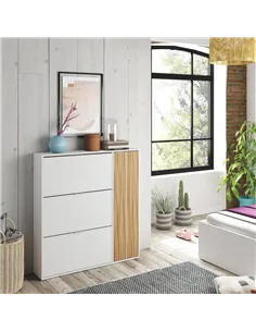 Dempsey Natural Oak Effect and White Large Shoe Cabinet, 3240 2