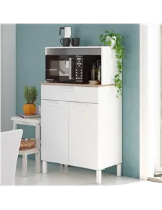Denby White And Oak 2 Door Utility Kitchen Cupboard, 3032