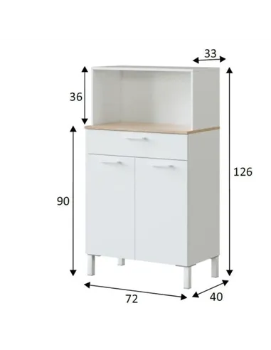 Denby White And Oak 2 Door Utility Kitchen Cupboard, 3032