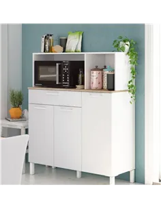 Denby White And Oak 3 Door Utility Kitchen Cupboard, 3031