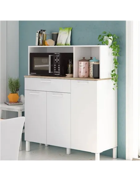 Denby White And Oak 3 Door Utility Kitchen Cupboard, 3031