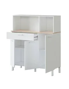 Denby White And Oak 3 Door Utility Kitchen Cupboard, 3031 2