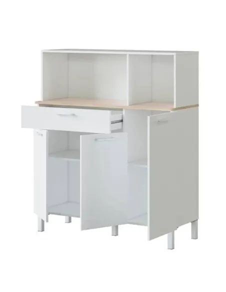 Denby White And Oak 3 Door Utility Kitchen Cupboard, 3031