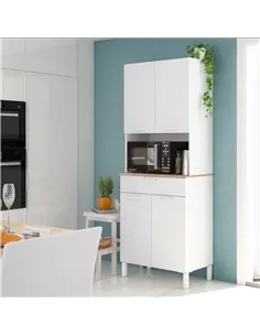 Denby White And Oak 4 Door Utility Kitchen Cupboard, 3078