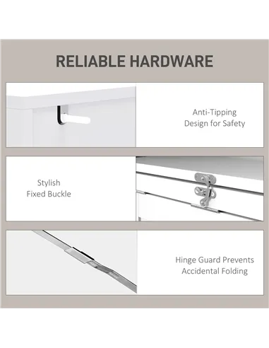 HOMCOM Three-Part Work Desk, with Storage and Writing Board - White