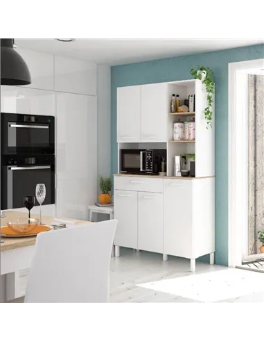 Denby White And Oak 5 Door Utility Kitchen Cupboard, 3077