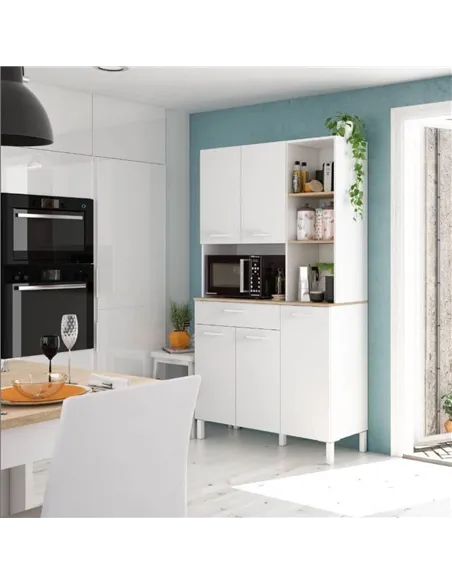 Denby White And Oak 5 Door Utility Kitchen Cupboard, 3077