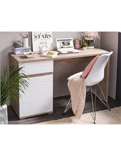 Elano Oak and White Gloss Desk, 3037 2
