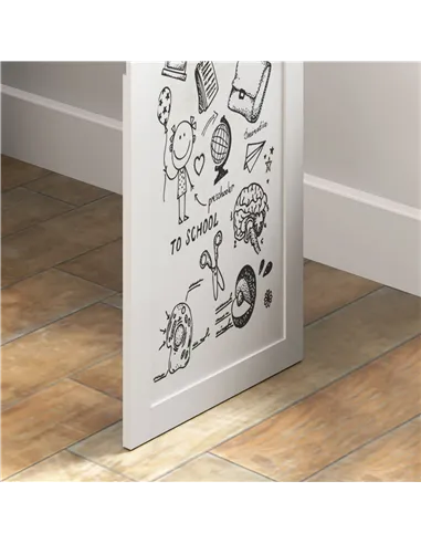 HOMCOM Three-Part Work Desk, with Storage and Writing Board - White