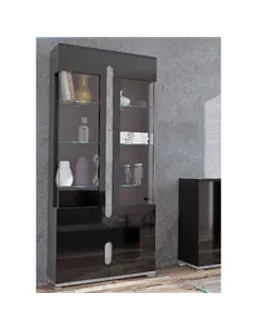 Elise Black High Gloss And Grey Display Cabinet T02, 3015