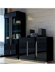 Elise Black High Gloss And Grey Display Cabinet T02, 3015 2