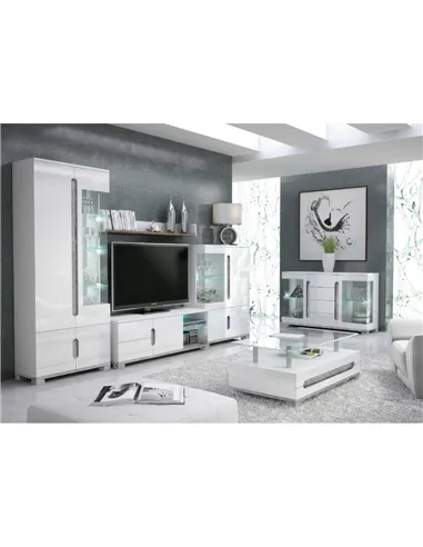 Elise White High Gloss And Grey 1 Glass Door Display Cabinet T22, 3016