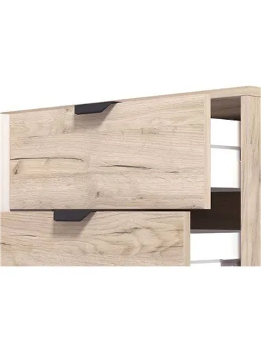 Evandria Grey Oak Effect And Cashmere Slatted Sideboard, 3445