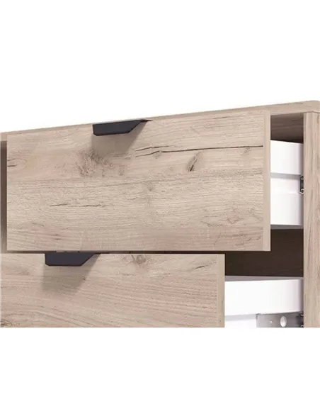 Evandria Vandea Grey Oak Effect Cashmere Slatted TV Unit Cabinet, 3446