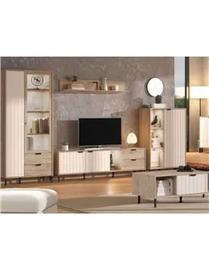 Evandria Grey Oak Effect Cashmere Slatted Short Sideboard, 3447 2