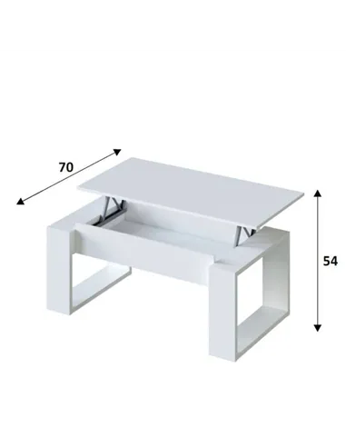 Felix White Coffee Table with Lift up Storage, 3082