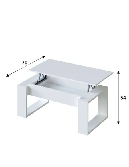 Felix White Coffee Table with Lift up Storage, 3082
