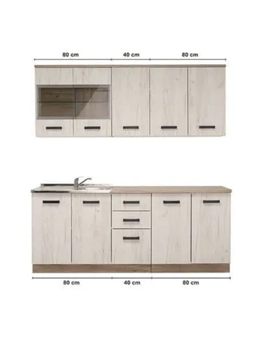 Gabriel White Oak Effect Kitchen Units, 3279