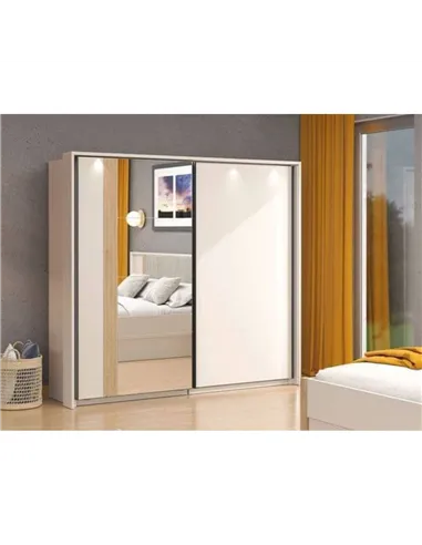 Granada Cashmere And Artisan Oak Effect Sliding Door Wardrobe 220cm, 3411