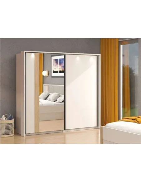 Granada Cashmere And Artisan Oak Effect Sliding Door Wardrobe 220cm, 3411