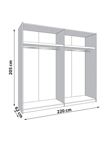 Granada Cashmere And Artisan Oak Effect Sliding Door Wardrobe 220cm, 3411