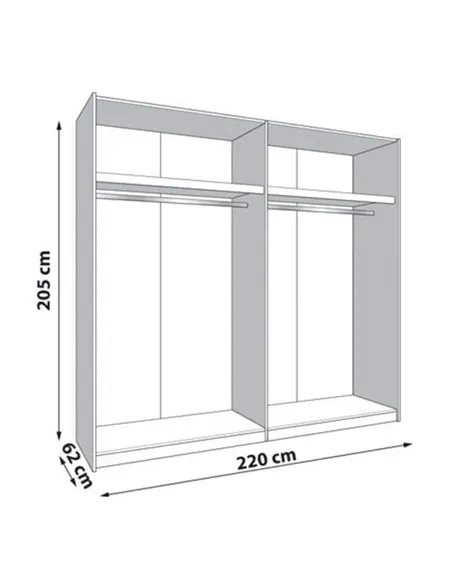 Granada Cashmere And Artisan Oak Effect Sliding Door Wardrobe 220cm, 3411