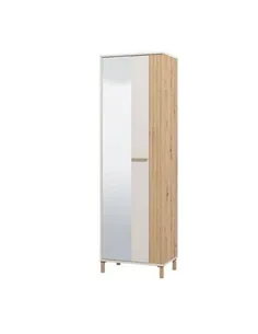 Granada Cashmere And Artisan Oak Effect Slim Narrow Wardrobe, 3454
